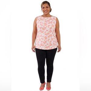 Sleeveless Coral and White Cow Print Tank Top